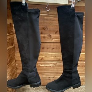 EUC Stuart Weitzman Black over the knee suede City Boots 50/50 women’s 8.5